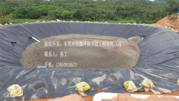 廣東惠州惠東梁化3000立方黑膜沼氣工程  沼氣池